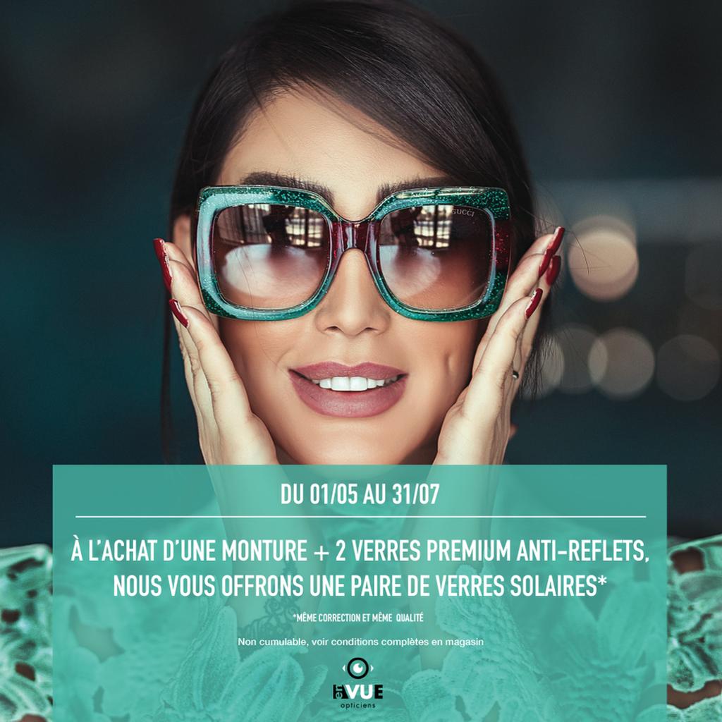 Votre paire de verres solaires offerte chez votre opticiens EnVue